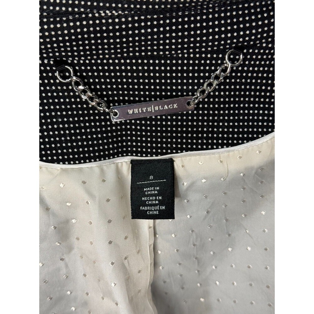 White House Black Market Blazer Jacket Womens Size 8 3/4 Sleeve Polka Dot Work - Picture 8 of 8